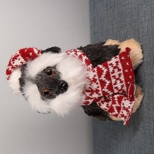 Christmas Winter Schnauzer Dog Sisal Figure Holiday Festive Decoration Funny